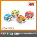 Cartoon Colorful 10CM Pull Back Baby Soft Toy Car 4PCS/BOX